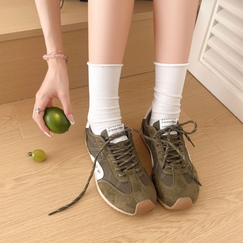 Running Shoes - Retro Color-Block-Sneaker für Damen, weiche, flache