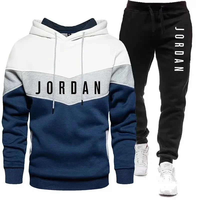 Sneakers - Herren Jordan Trainingsanzug mit Buchstaben-Print, Farbblock-Patchwork,