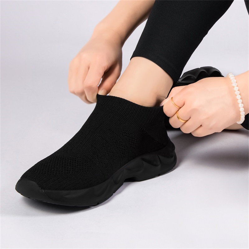 Damen-Slip-On-Walking-Schuhe a – Knit Fabric Lace Up Sneakers Bewertung und Preis