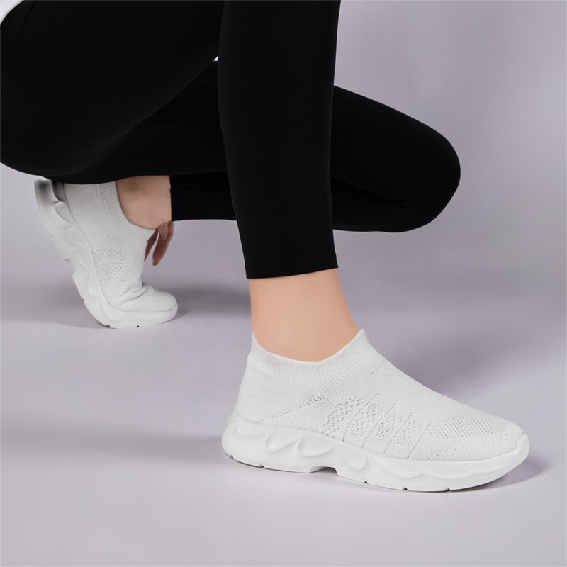 Damen-Slip-On-Walking-Schuhe a – Knit Fabric Lace Up Sneakers Bewertung und Preis